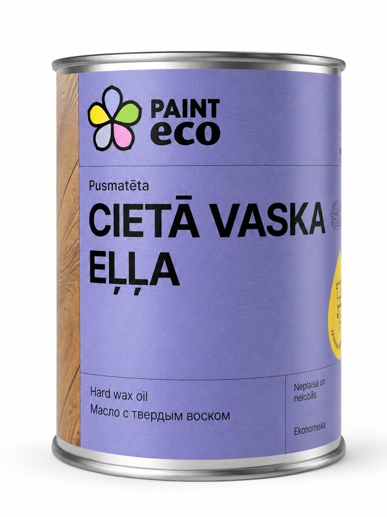 Paint Eco Cietā vaska eļļa (pusmatēta) - caurspīdīga- 750 ml