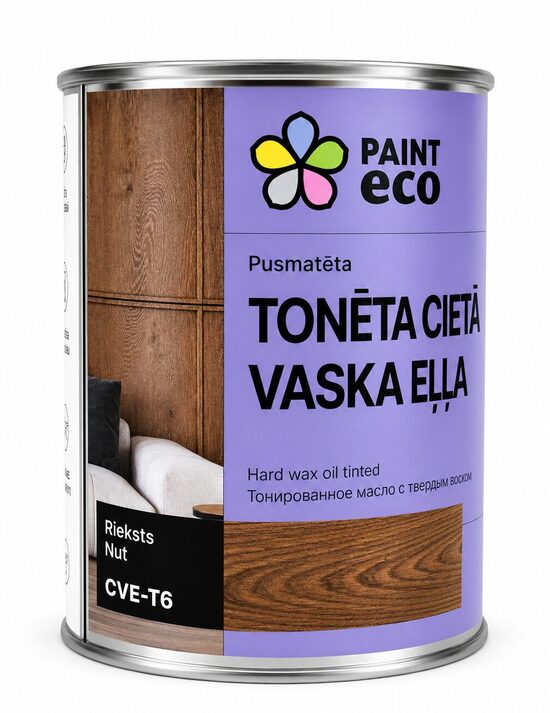 Paint Eco Tonētā cietā vaska eļļa (pusmatēta) - tonis rieksts - 750 ml